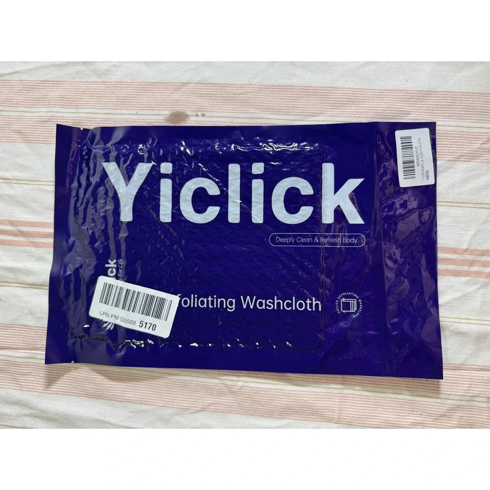 Yiclick Exfoliating Back Scrubber Shower Washcloth Blue Deep Clean Body Scrubber
